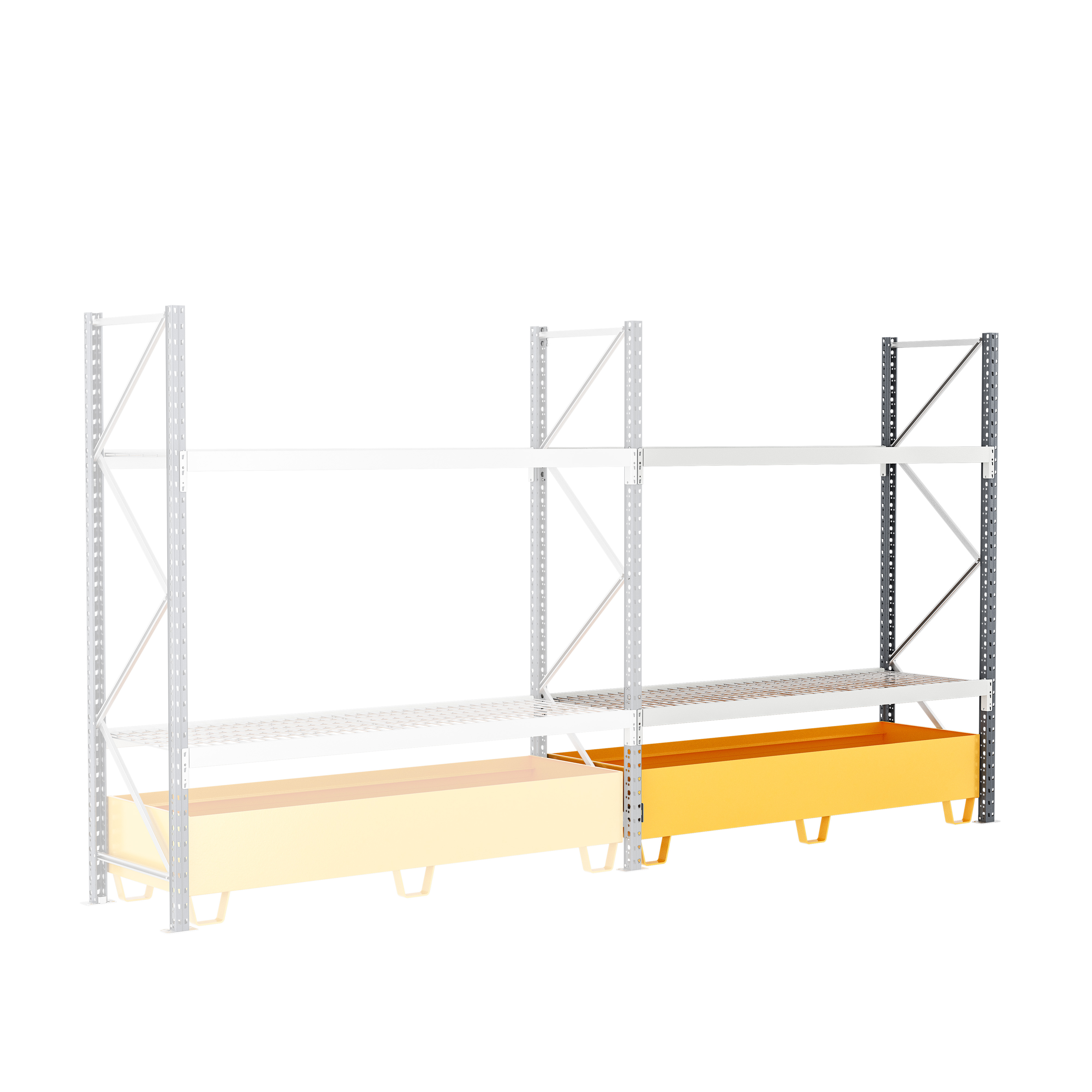 Manorga RAL 7024 Sheet Steel Galvanised Shelving System, 2000 mm x 2000mm, 1200 mm, 4500 kg Load