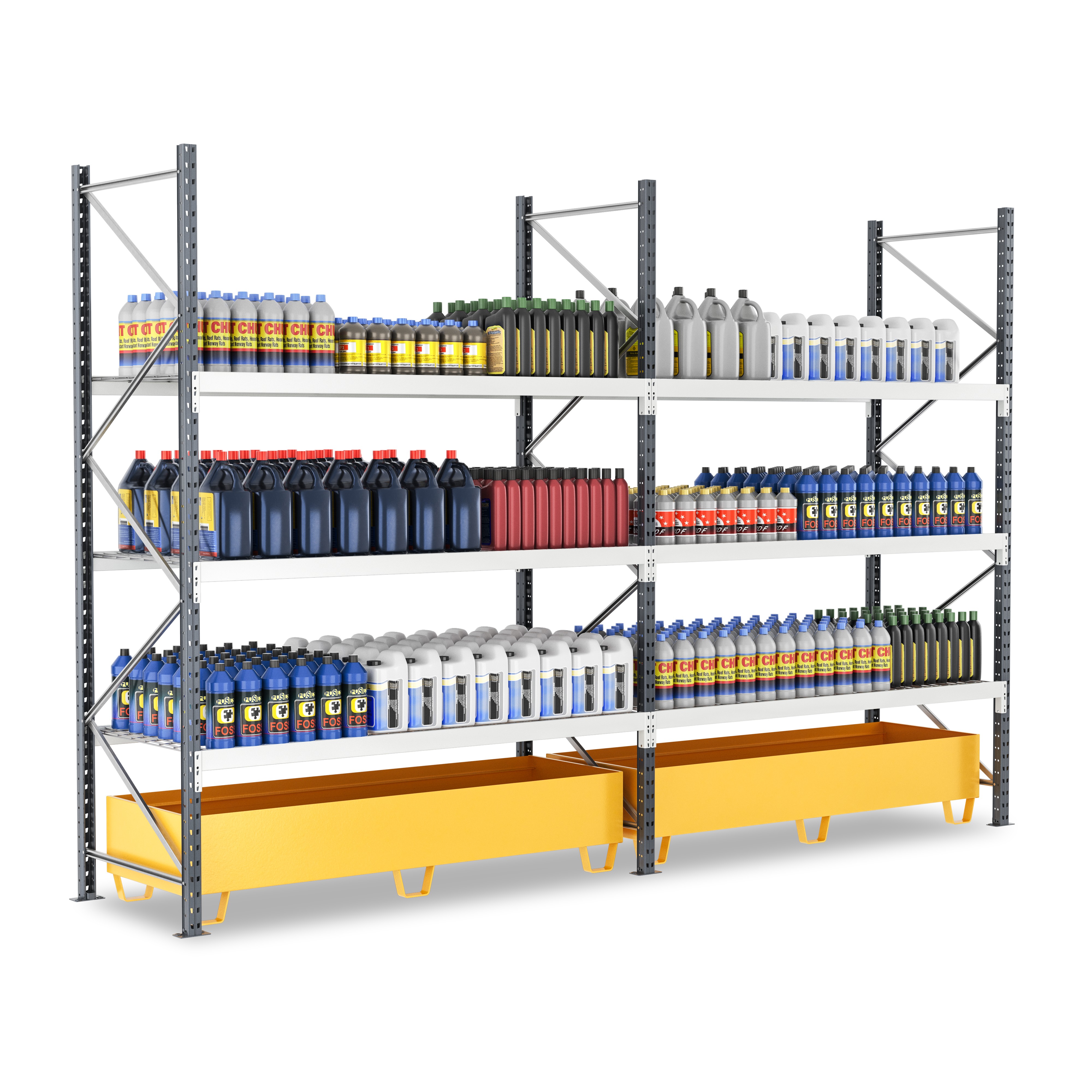 zrretbac2518803d1 Manorga RAL 7024 Sheet Steel Galvanised Shelving System, 2500 mm x 2500mm, 1200 mm, 4500 kg Load