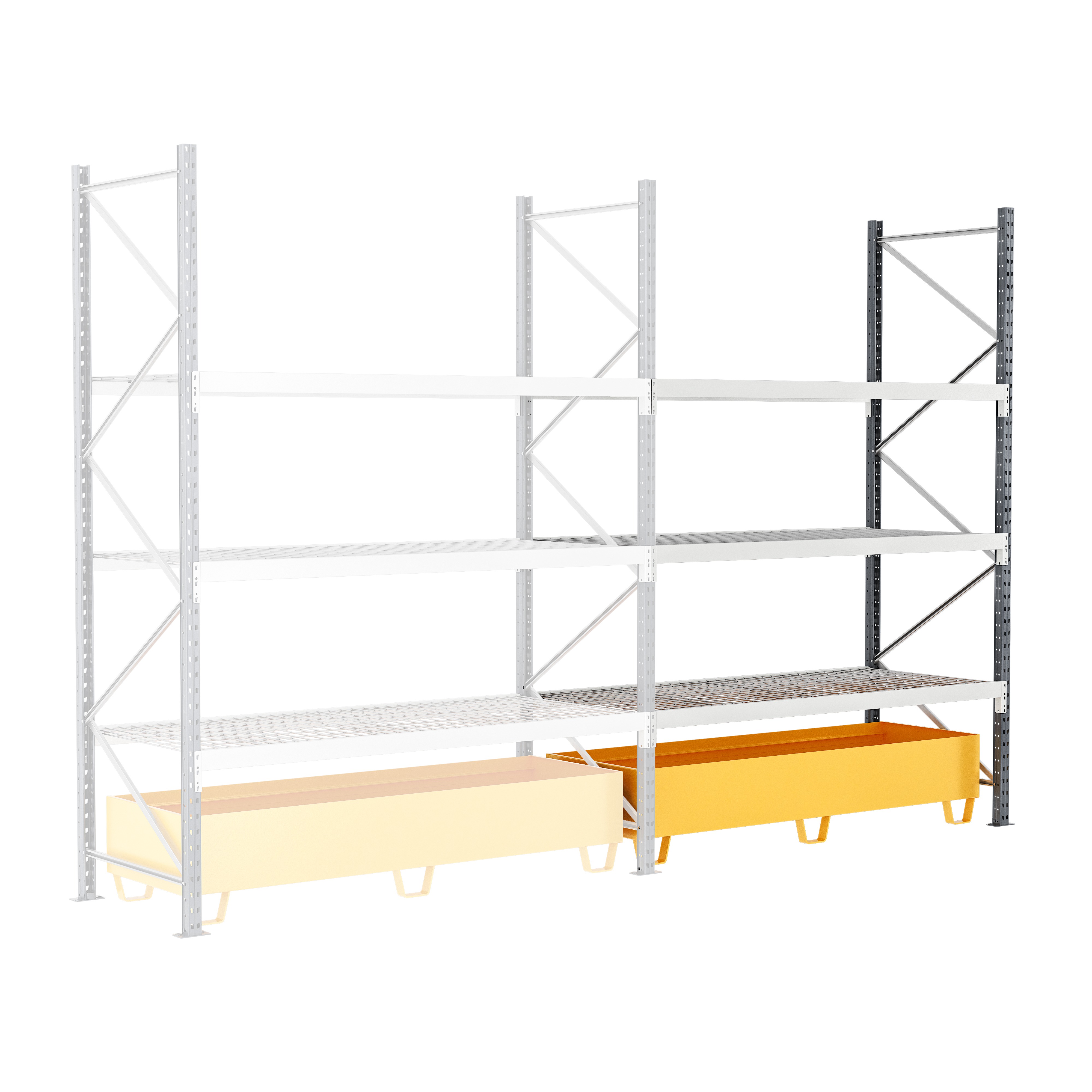 Manorga RAL 7024 Sheet Steel Galvanised Shelving System, 2500 mm x 2500mm, 1200 mm, 4500 kg Load