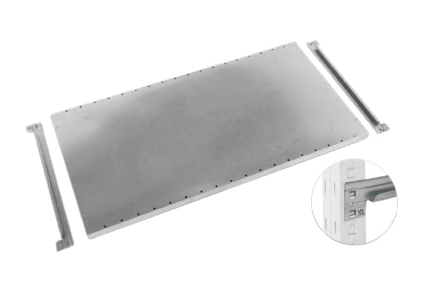 Manorga Black RAL 7040 4 Shelf Sheet Steel Galvanised Shelving System, 3000 kg Load