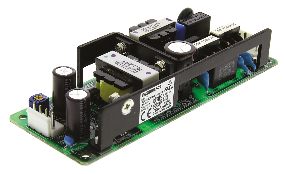 TDK-Lambda Switching Power Supply, ZWS50BAF-24 24V dc, 2.1A, 50 W, Input 85V ac to  370 V dc, 265V ac