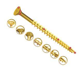 UNIFIX VORTEX Pozidriv Double Countersunk Steel Wood Screw, Zinc, Yellow Waxed, 3.5 mm Thread 16 mm Length