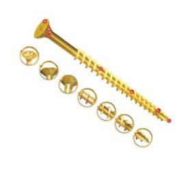 UNIFIX VORTEX Pozidriv Double Countersunk Steel Wood Screw, Yellow Waxed, Zinc, 5 mm Thread 50 mm Length