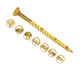 UNIFIX VORTEX Pozidriv Double Countersunk Steel Wood Screw, Yellow Waxed, Zinc, 5 mm Thread 70 mm Length
