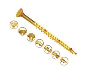 UNIFIX VORTEX Pozidriv Double Countersunk Steel Wood Screw, Yellow Waxed, Zinc, 5 mm Thread 80 mm Length