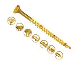 UNIFIX VORTEX Pozidriv Double Countersunk Steel Wood Screw, Yellow Waxed, Zinc, 5 mm Thread 90 mm Length