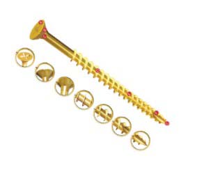 UNIFIX VORTEX Pozidriv Double Countersunk Steel Wood Screw, Yellow Waxed, Zinc, 6 mm Thread 50 mm Length