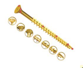 UNIFIX VORTEX Pozidriv Double Countersunk Steel Wood Screw, Yellow Waxed, Zinc, 6 mm Thread 60 mm Length