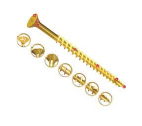 UNIFIX VORTEX Pozidriv Double Countersunk Steel Wood Screw, Yellow Waxed, Zinc, 6 mm Thread 100 mm Length