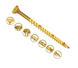 UNIFIX VORTEX Pozidriv Double Countersunk Steel Wood Screw, Yellow Waxed, Zinc, 6 mm Thread 120 mm Length