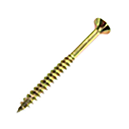 UNIFIX VORTEX Pozidriv Double Countersunk Steel Wood Screw, Zinc, Yellow Waxed, 4.5 mm Thread 50 mm Length