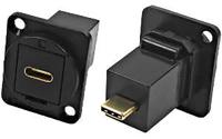 203-5580 RS PRO Straight, Panel Mount, Female to Male- Single Port Type C IP40 Feedthrough USB Connector