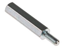 806-6590 RS PRO Standoff, M4 x M4 Thread, 30mm Body, Steel, Male/Female, 10mm Stud
