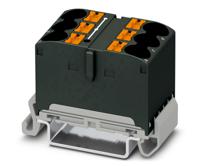 1082486 Phoenix Contact Distribution Block, 6 Way, 90A, 800 V, Black