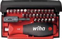 34686 Wiha Bit Holder 33 Pieces, Hexagon, Phillips, Pozidriv, Slotted, Torx