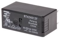 rt424012f TE Connectivity PCB Mount Power Relay, 12V dc Coil, 8A Switching Current, DPDT