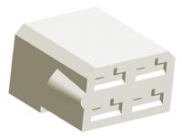 180900-0 TE Connectivity, AMP FASTIN-FASTON 4 Way Nylon 66 Crimp Terminal Housing, 6.35mm Tab Size, Natural