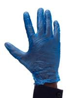 g0561 Reldeen Blue Powdered Vinyl Disposable Gloves, Size 7, Small, 100 per Pack