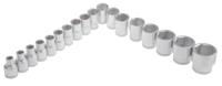 19-emu-20 Gedore 23-Piece Imperial, Metric 1/2 in Standard Socket Set with Ratchet, 6 point; 12 point