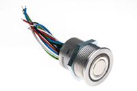 12416454 Schurter Illuminated Push Button Switch, Momentary, Panel Mount, 30mm Cutout, SPST, Blue, Green, Red LED, 4 →