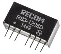 rs3-1205d Recom RS3 DC-DC Converter, ±5V dc/ ±300mA Output, 9 → 18 V dc Input, 3W, Through Hole, +71°C Max Temp -40°C Min