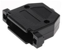 mhccov-25sc-bk MH Connectors MHCCOV Series ABS D Sub Backshell, 25 Way, Strain Relief