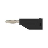 rs-fk-15-l-au-sw Schutzinger Black Male Banana Connector, 4 mm Connector, Solder Termination, 30 V ac, 60 V dc, Gold Plating