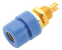 930176702 Hirschmann Test & Measurement Blue Female Banana Socket, 4 mm Connector, Solder Termination, 32A, 30 V ac, 60V dc, Gold