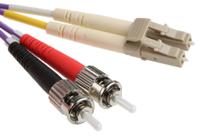 536-6822 RS PRO LC to ST Duplex Multi Mode OM3 Fibre Optic Cable, 50/125μm, Purple, 1m