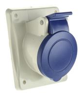 4131663 Scame IP44 Blue Panel Mount 2P + E Heavy Duty Power Connector Socket, Rated At 16A, 230 V
