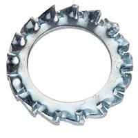 287-4187 RS PRO Bright Zinc Plated Steel External Tooth Washers, M4, DIN 6798A
