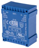 fl-66 Block 6V ac 2 Output Through Hole PCB Transformer, 6VA