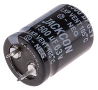 706-3392 RS PRO 1500μF Aluminium Electrolytic Capacitor 63V dc, Snap-In