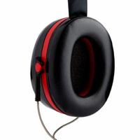 h540b-412 3M PELTOR Optime III Ear Defender with Neckband, 34dB, Black, Red