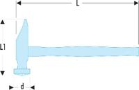 860h30 Facom Steel Dinging Hammer with Hickory Wood Handle, 440g