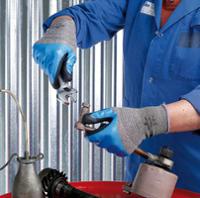 shos376 Showa S-TEX 376 Grey 13 Gauge Hagane Coil (Stainless Steel/Polyester) Polyester, Stainless Steel Glove, Size 10, Nitrile