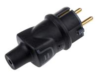 0-503-42 Legrand German Mains Plug, 16A Black, Cable Mount Screw
