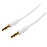 mu1mmmswh StarTech.com Male 3.5mm Stereo Jack to Male 3.5mm Stereo Jack Aux Cable, White, 1m MU1MMMSWH