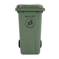 424-9338 RS PRO 240L Green Flip Plastic Wheelie Bin Waste Bin