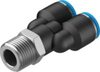 qsy-12-12 Festo Y Threaded Adaptor, Push In 12 mm to Push In 12 mm, Threaded-to-Tube Connection Style, 153147