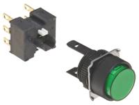 a165-tgm-2 Omron A16 Series Push Button, Momentary, Panel Mount, 16mm Cutout, DPDT, IP66