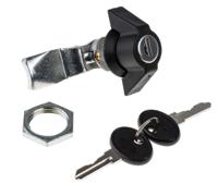 146-1798 RS PRO Black Cabinet Lock, 28.5mm Panel-to-Tongue, 22.2 x 20.2mm Cutout, Key Unlock