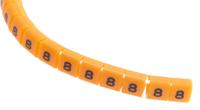 812-1271 RS PRO Snap On Cable Markers, Black on Orange, Pre-printed "8", 3 → 3.4mm Cable