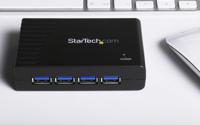 st4300usb3gb StarTech.com 4 Port USB 3.0 USB A  Hub, AC Adapter - UK Plug Powered, 95 x 68 x 23mm