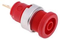 972355101 Hirschmann Test & Measurement Red Female Banana Socket, 4 mm Connector, Tab Termination, 25A, 1000V ac/dc, Gold Plating