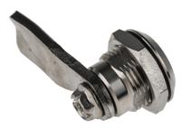 192-9646 RS PRO Silver Stainless Steel Cabinet Lock, 20mm Panel-to-Tongue, Key Unlock