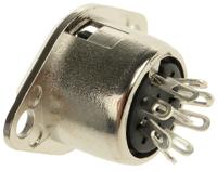 491-106 RS PRO 8 Pole Din Socket, 1A, 100 V ac, Push Lock, Female, Chassis Mount