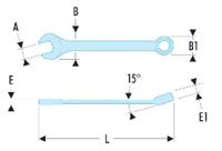 4055la Facom 40.LA Series Combination Spanner, 55mm, Metric, Double Ended, 760 mm Overall