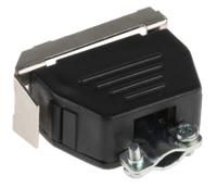 ds09s MH Connectors MHED Series Thermoplastic Angled, Straight D Sub Backshell, 9 Way, Strain Relief