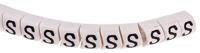 901-10377 HellermannTyton Helagrip Slide On Cable Marker, Black on White, Pre-printed "S", 1 → 3mm Cable,